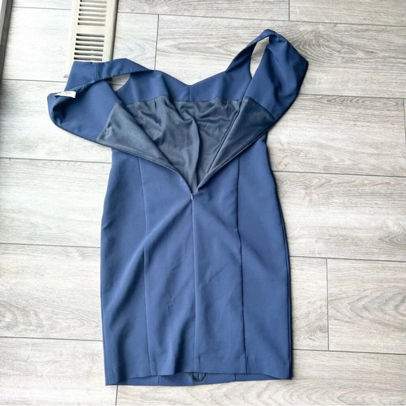 EDAS Navy Sleeveless Shift Dress Made in Italy - Picture 12 of 13